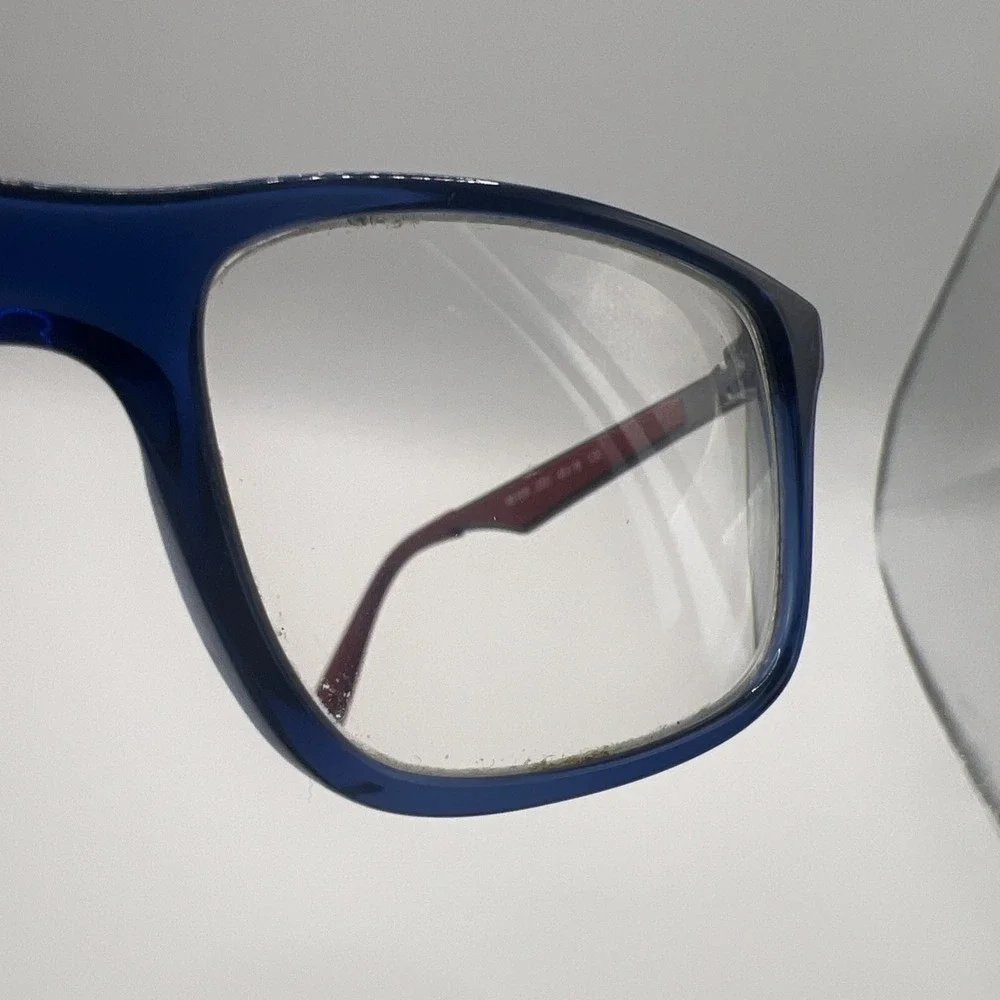 Ray-Ban RB1570 3721 Kids Eyeglasses Frames Blue Red Square Full Rim 49-16-130